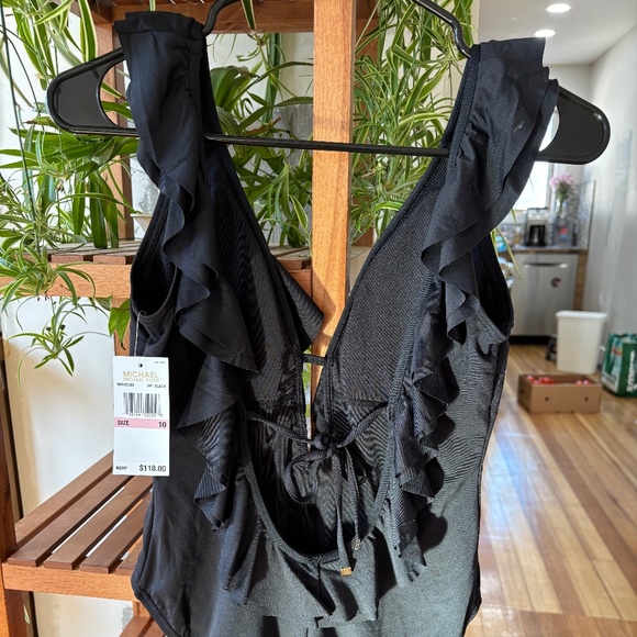 Michael Kors Black 1 piece bathing suit - Picture 1 of 3